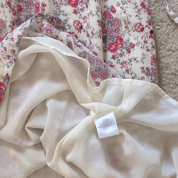 WAYF Dress Halter Top Midi Length Cut Out Abdomen Pink White Floral Tie Neck - Picture 13 of 16